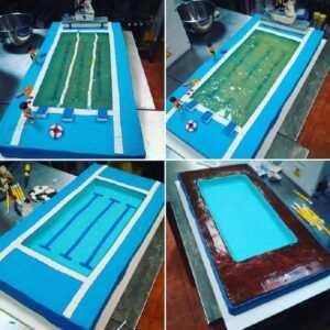 tarta nadador cumpleaños